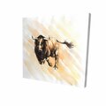 Fondo 16 x 16 in. Bull Running Watercolor-Print on Canvas FO2792275